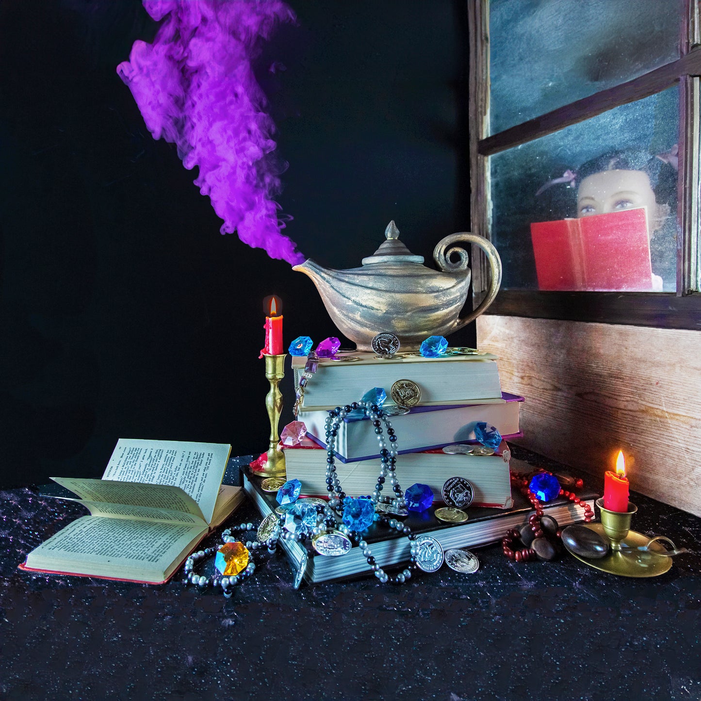 A Magical Genie Arising From it's Magic Lamp Wall Art