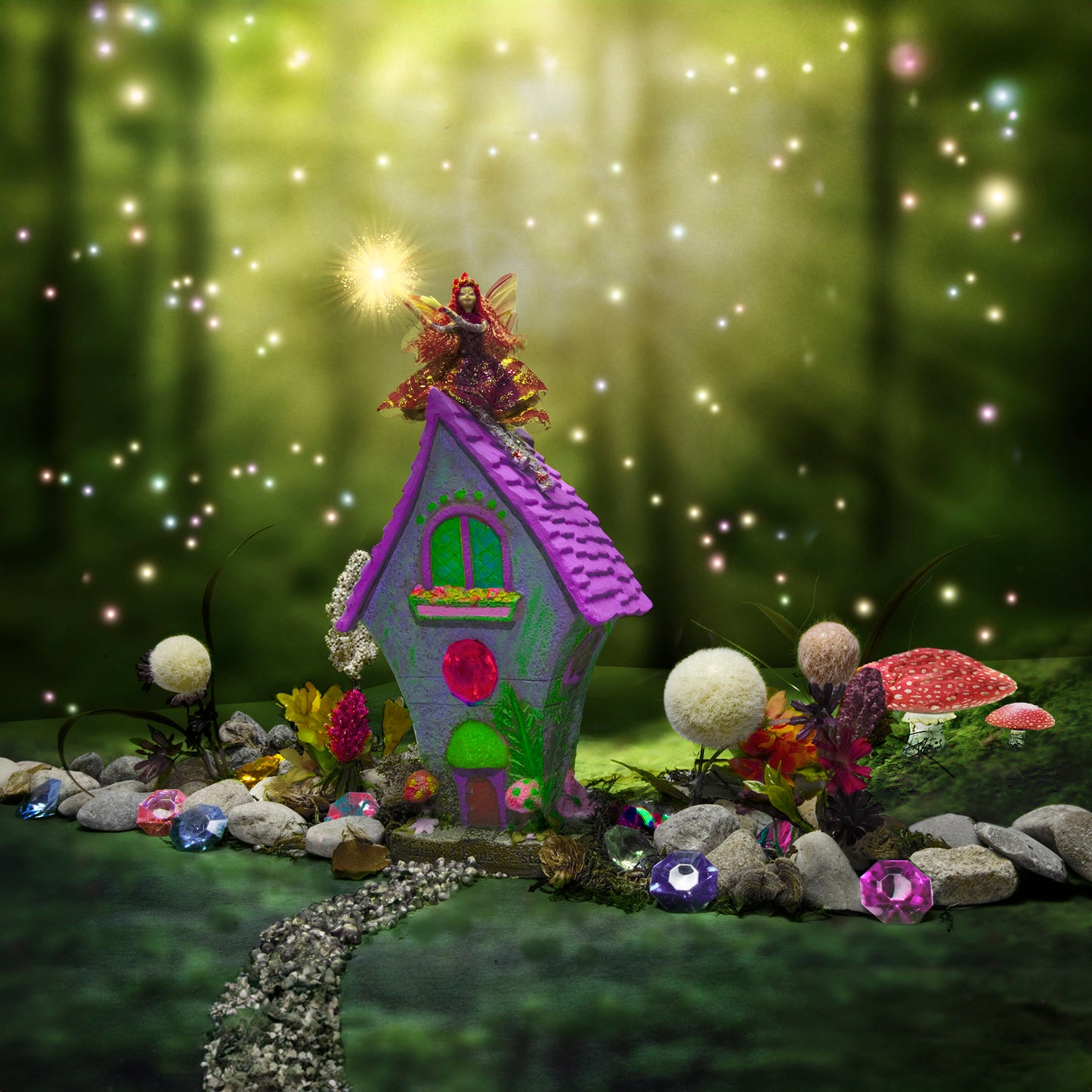 "Fairy House." Whimsical Fairy Art Print.