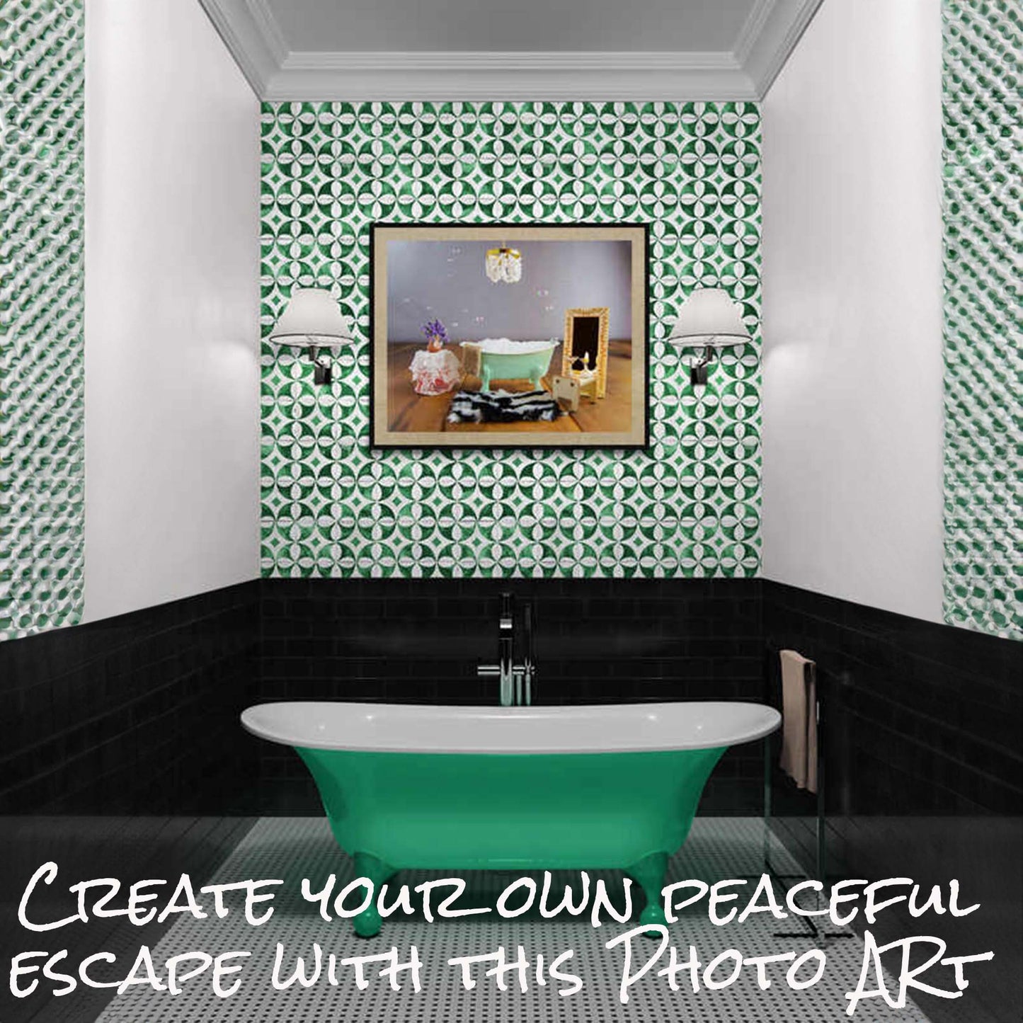 "Bubble Bath." Vintage Looking Bathroom Wall Art Print.