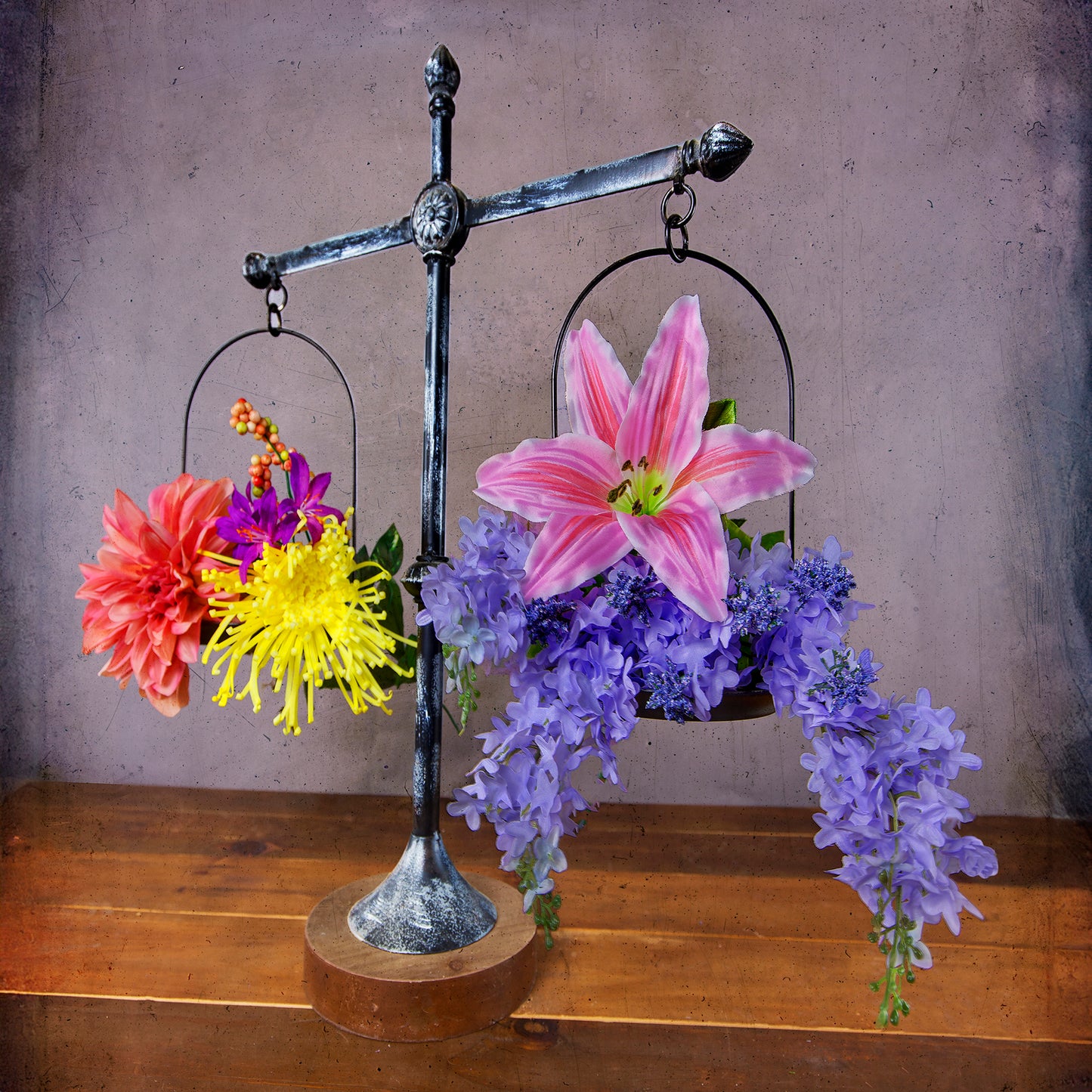 Floral Fine Art on a Balance Scale