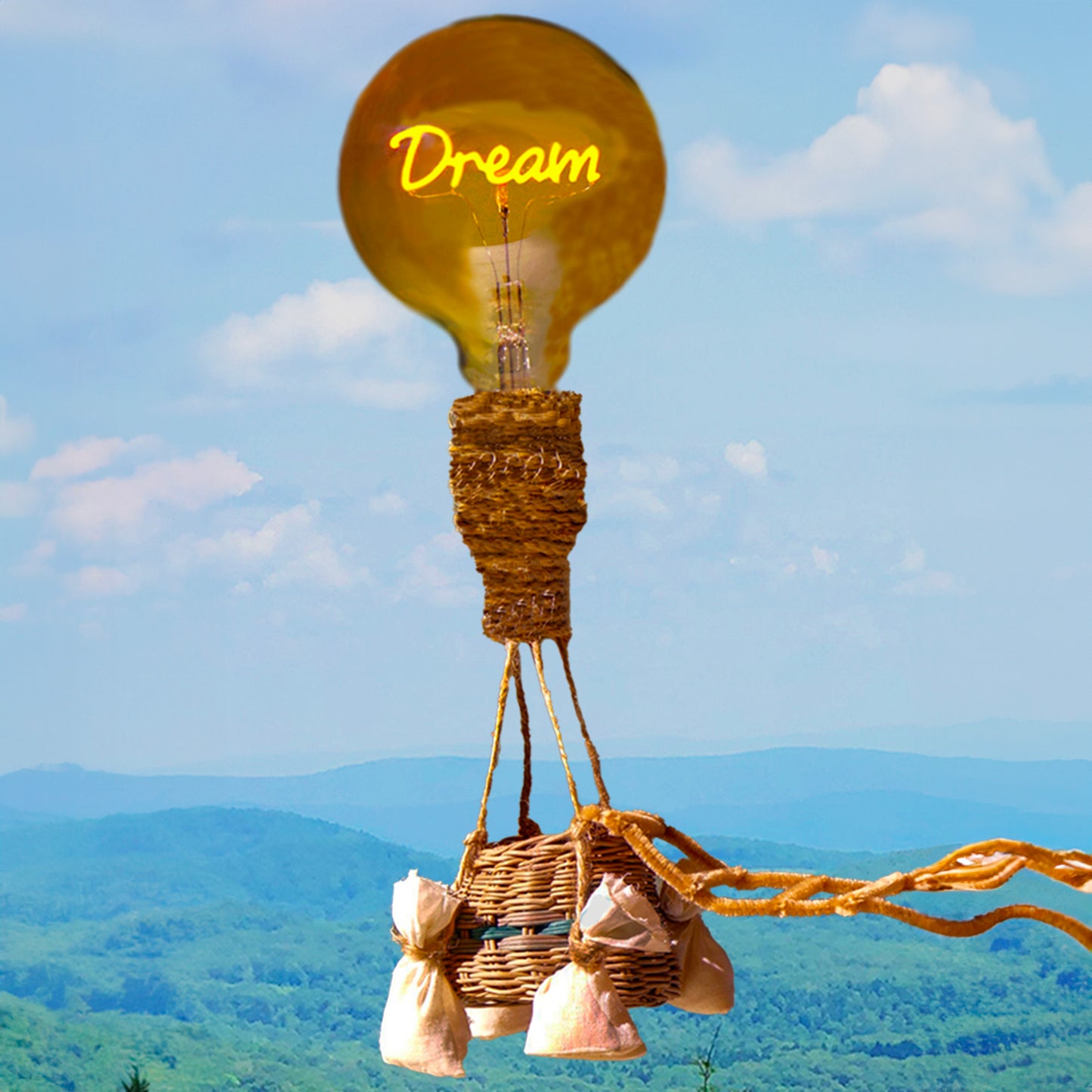 "Dream." Enchanting Fairy and Hot Air Balloon Photo Art Print for Child's Room.